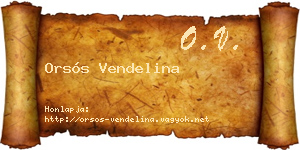 Orsós Vendelina névjegykártya